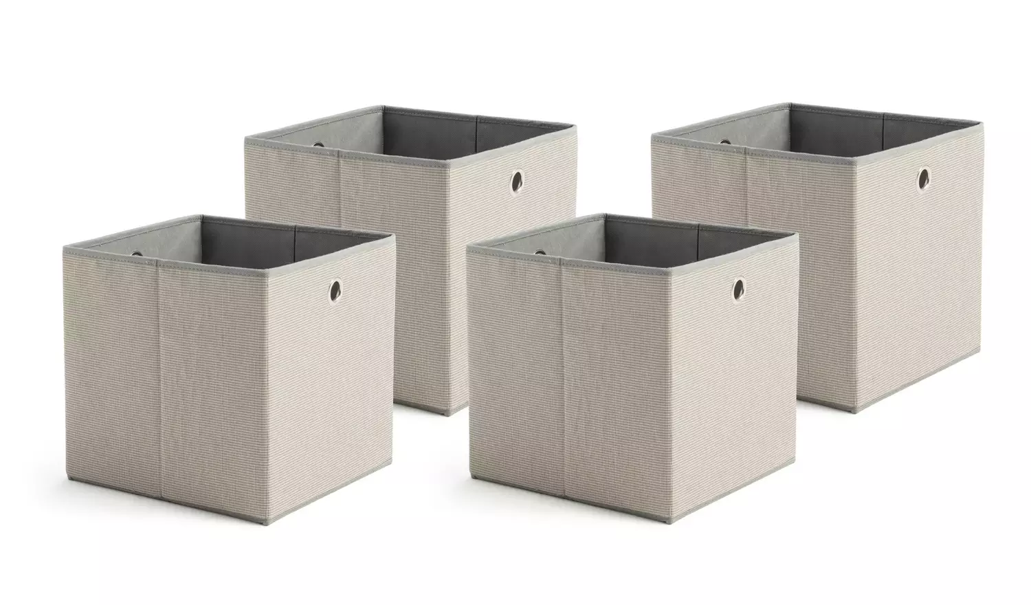 Argos Home Set of 4 Woven Linen Squares Boxes - Grey