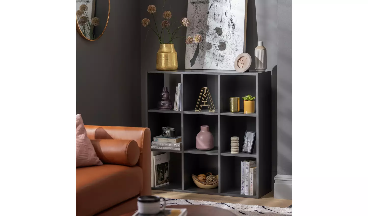 Argos Home Squares 9 Cube Storage Unit - Dark Grey