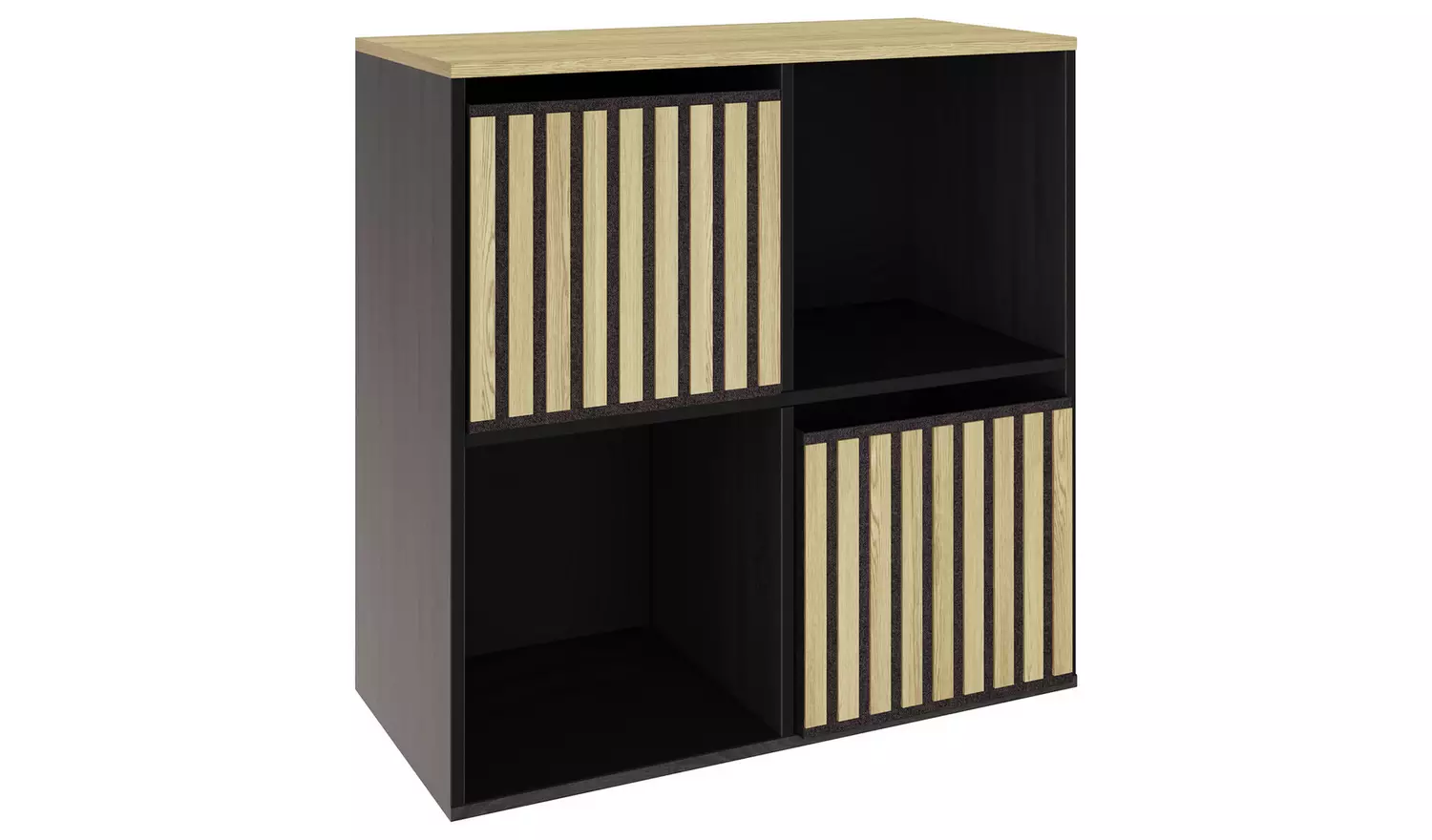 GFW Kube 4 Cube Storage Unit - Black & Oak