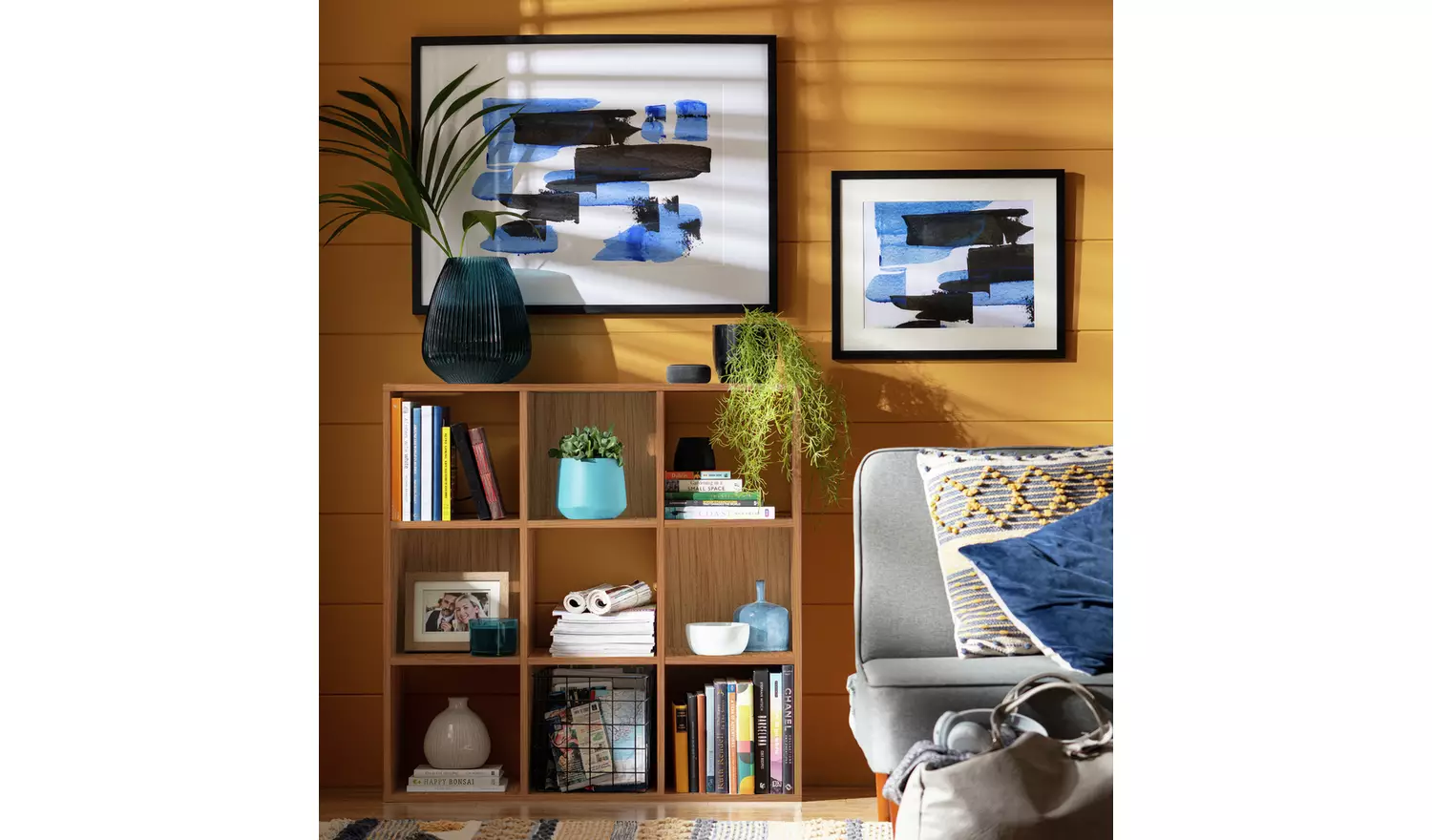 Argos Home Squares 9 Cube Storage Unit - Oak Effect