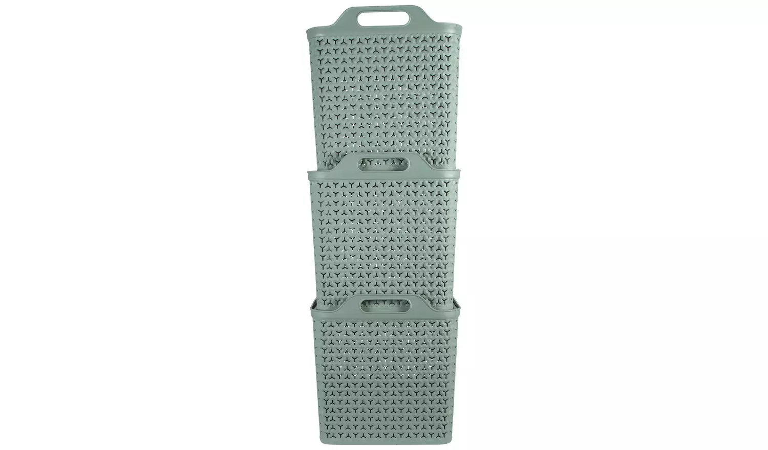 Strata Urban 3 x 42L XL Plastic Storage Baskets with Lid