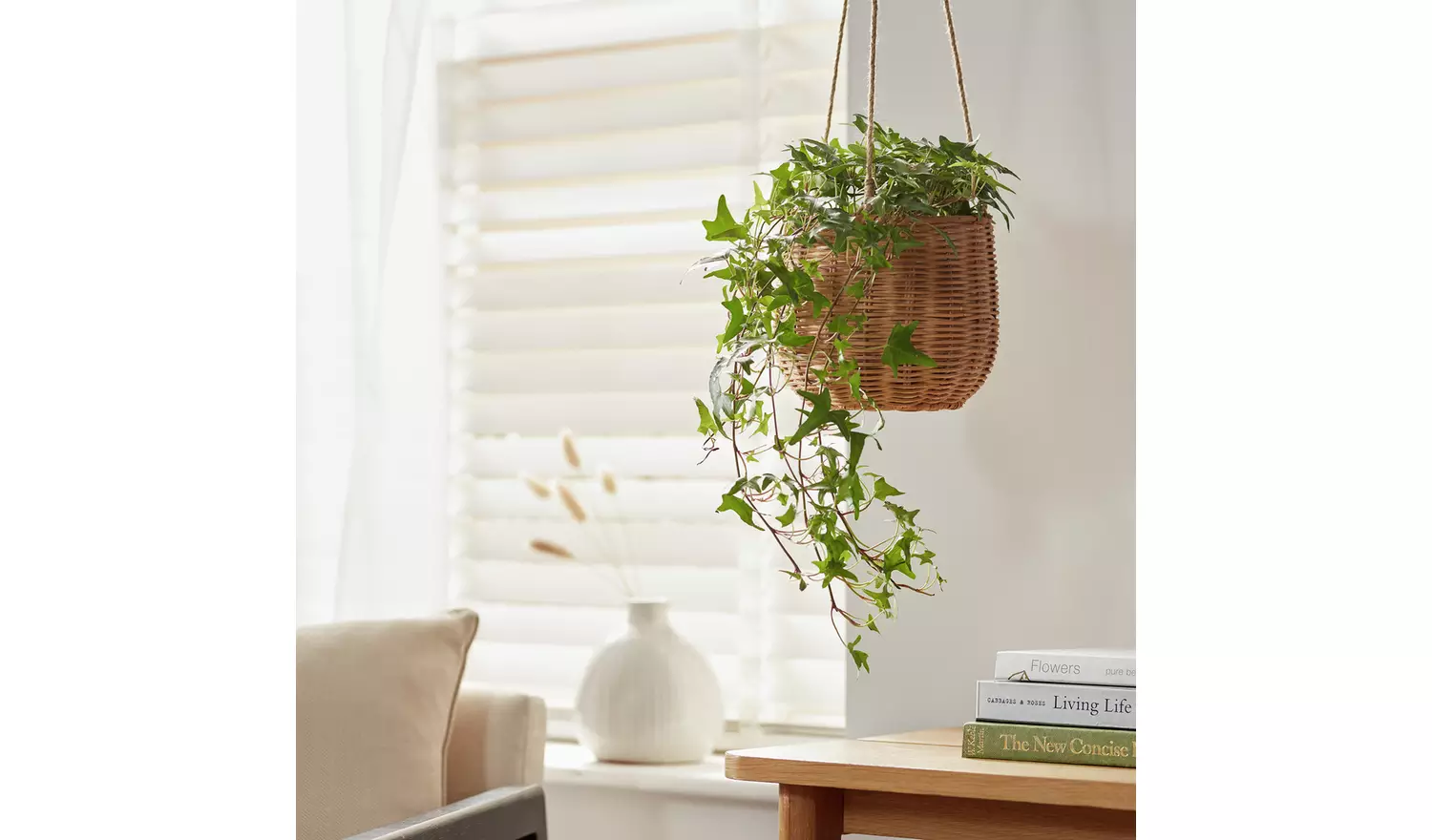 Habitat Rattan Hanging Basket - Natural