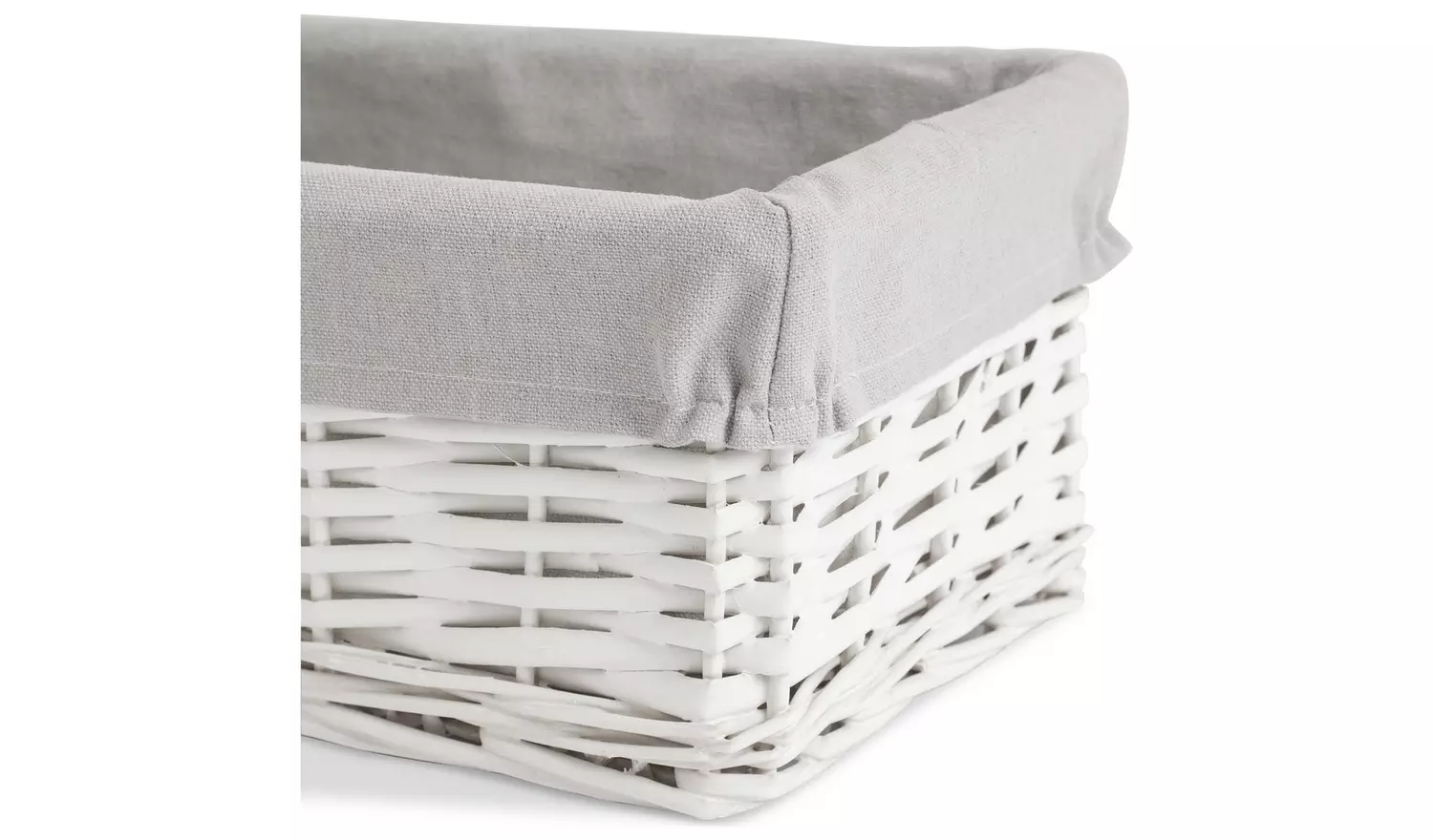 Habitat Pack of 3 Wicker Storage Basket - White