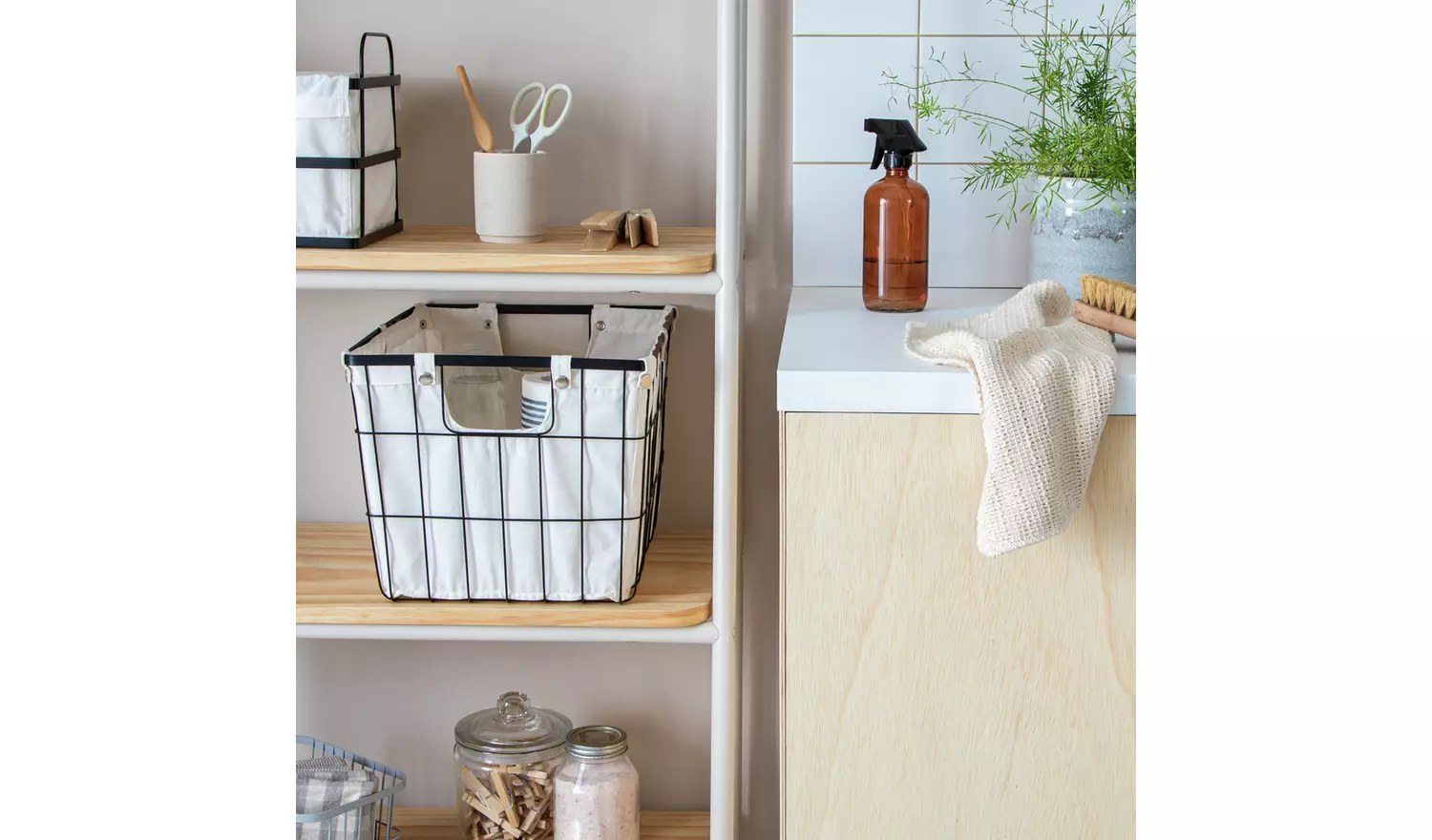 Habitat 36 Litre Industrial Wire Storage Basket - White