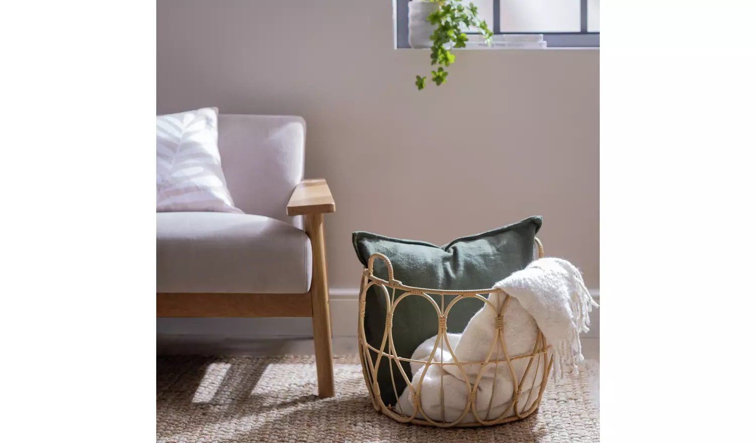 Habitat Open Weave Blanket Storage Basket - Natural