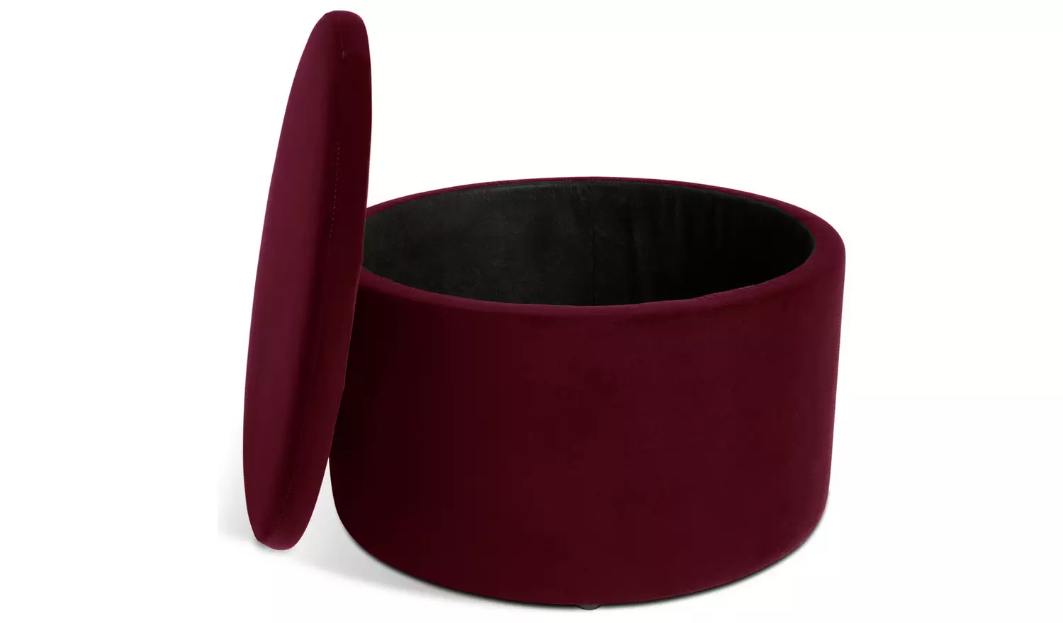 Habitat Large Dex Velvet Storage Footstool - Wine