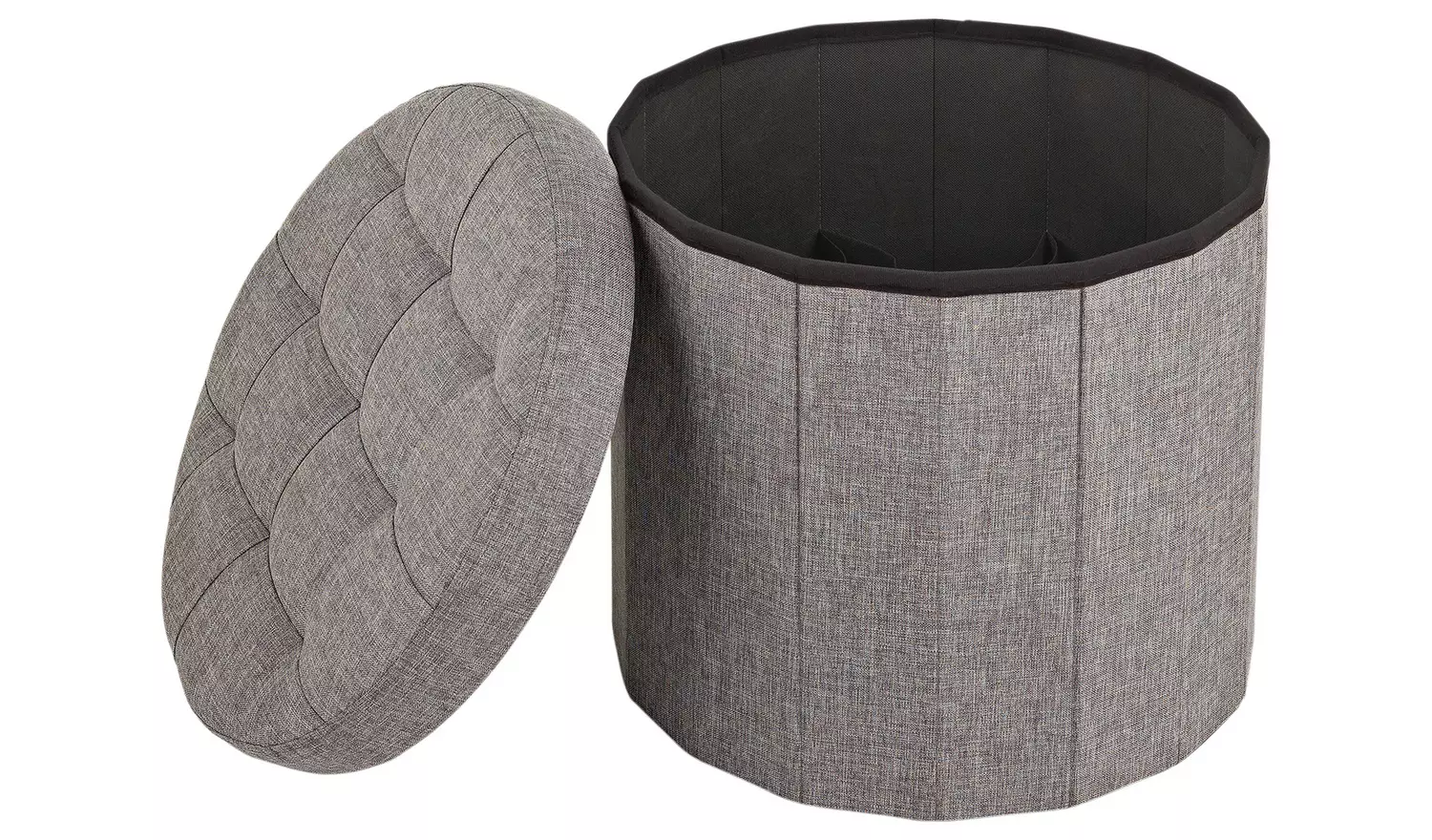 Argos Home Fabric Circular Ottoman Shoe Storage - Grey