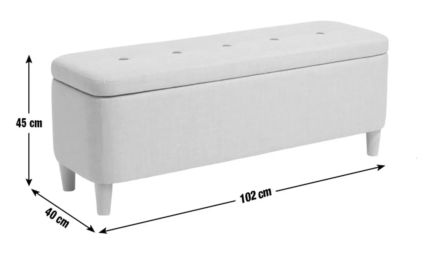 Argos Home James Fabric Large Ottoman - Grey