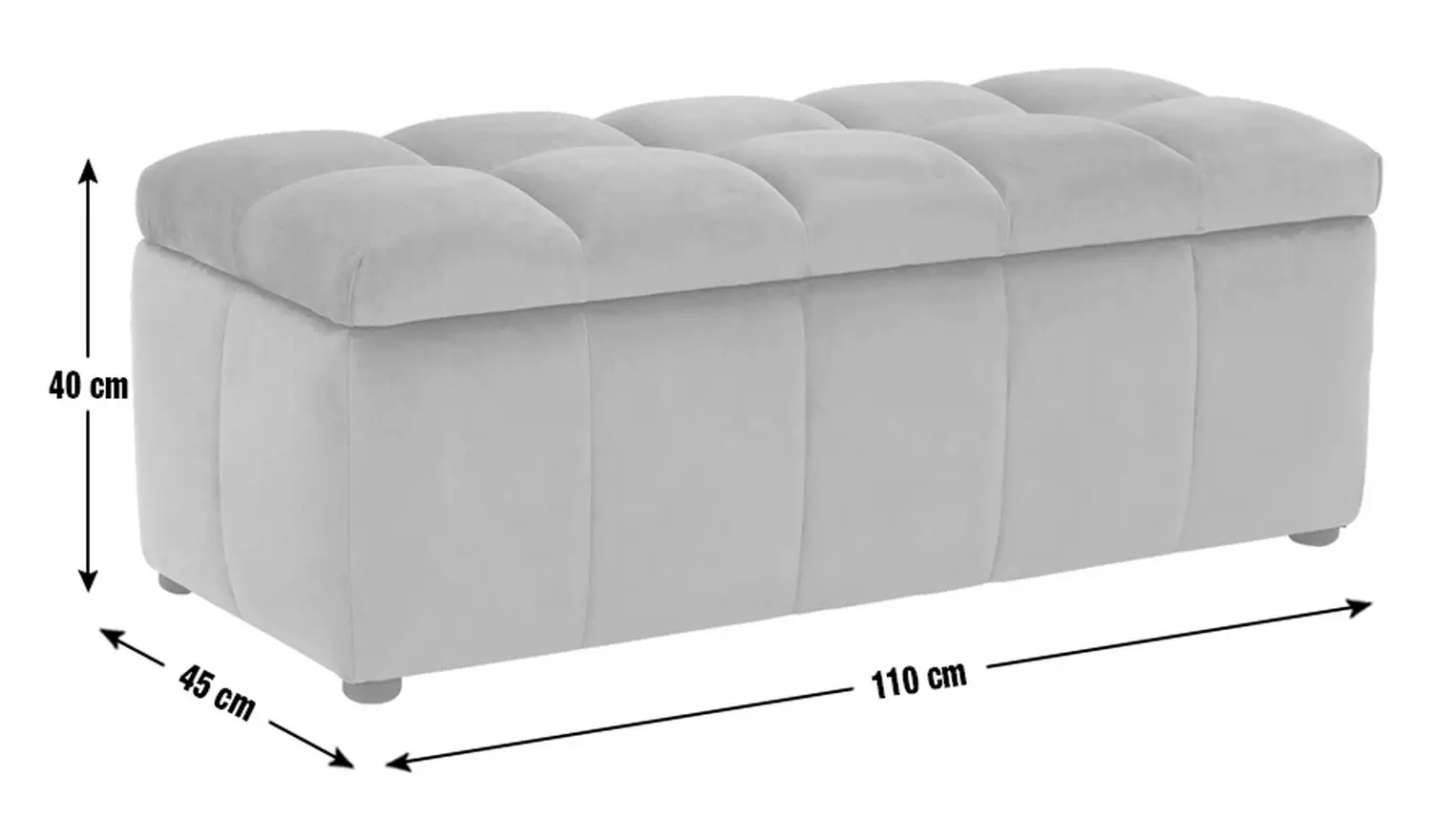 Argos Home Maisie Velvet Large Storage Ottoman - Blue