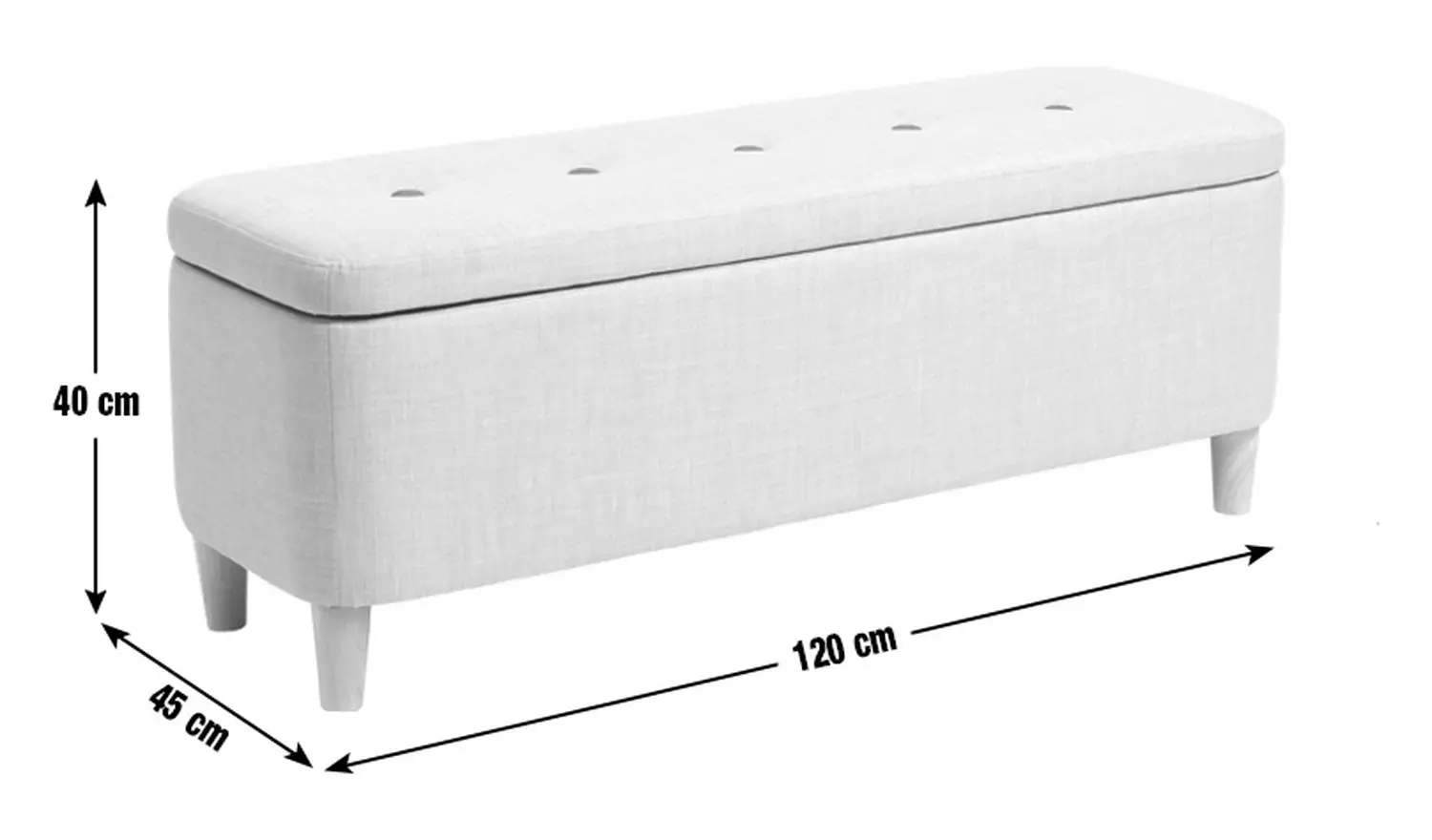 Habitat Aspen Fabric Storage Ottoman - Light Grey