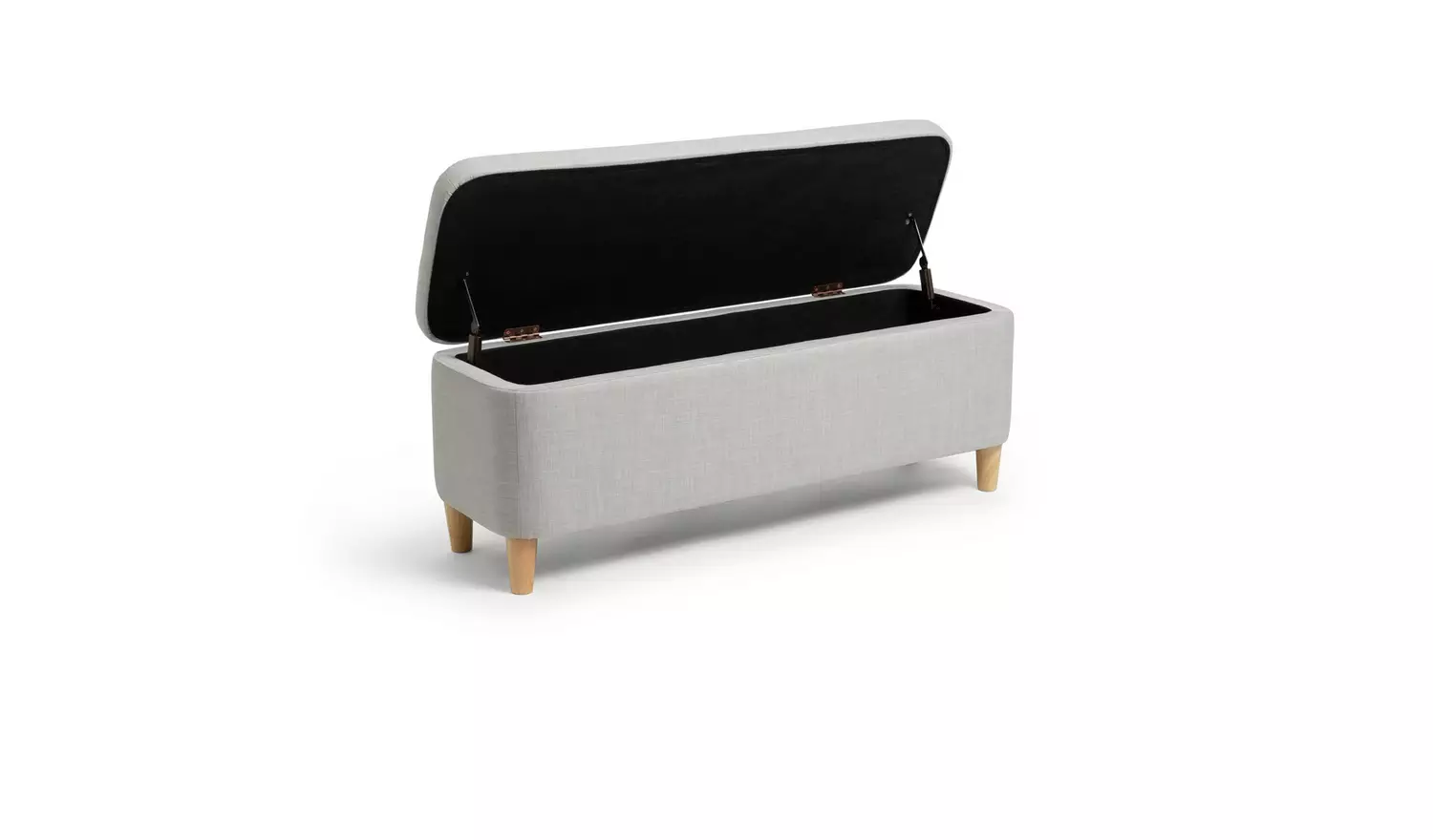 Habitat Aspen Fabric Storage Ottoman - Light Grey