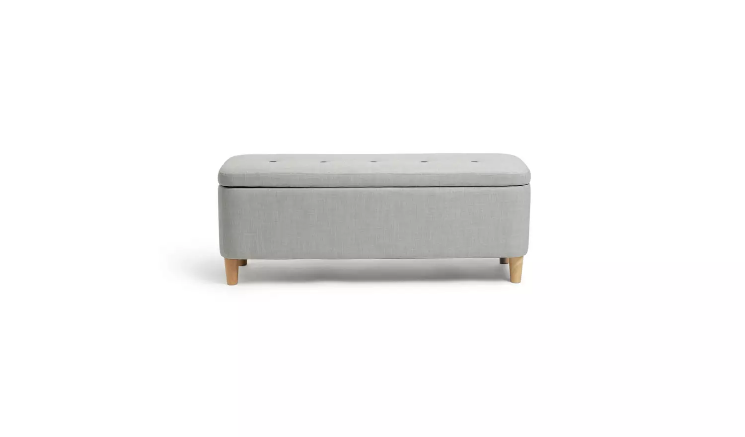 Habitat Aspen Fabric Storage Ottoman - Light Grey