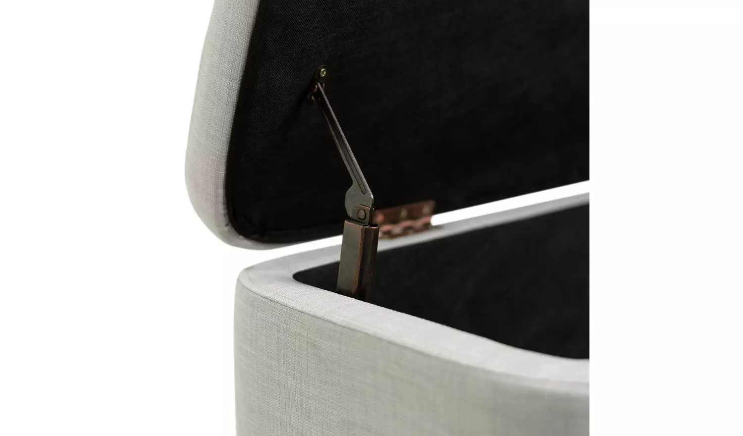 Habitat Aspen Fabric Storage Ottoman - Light Grey