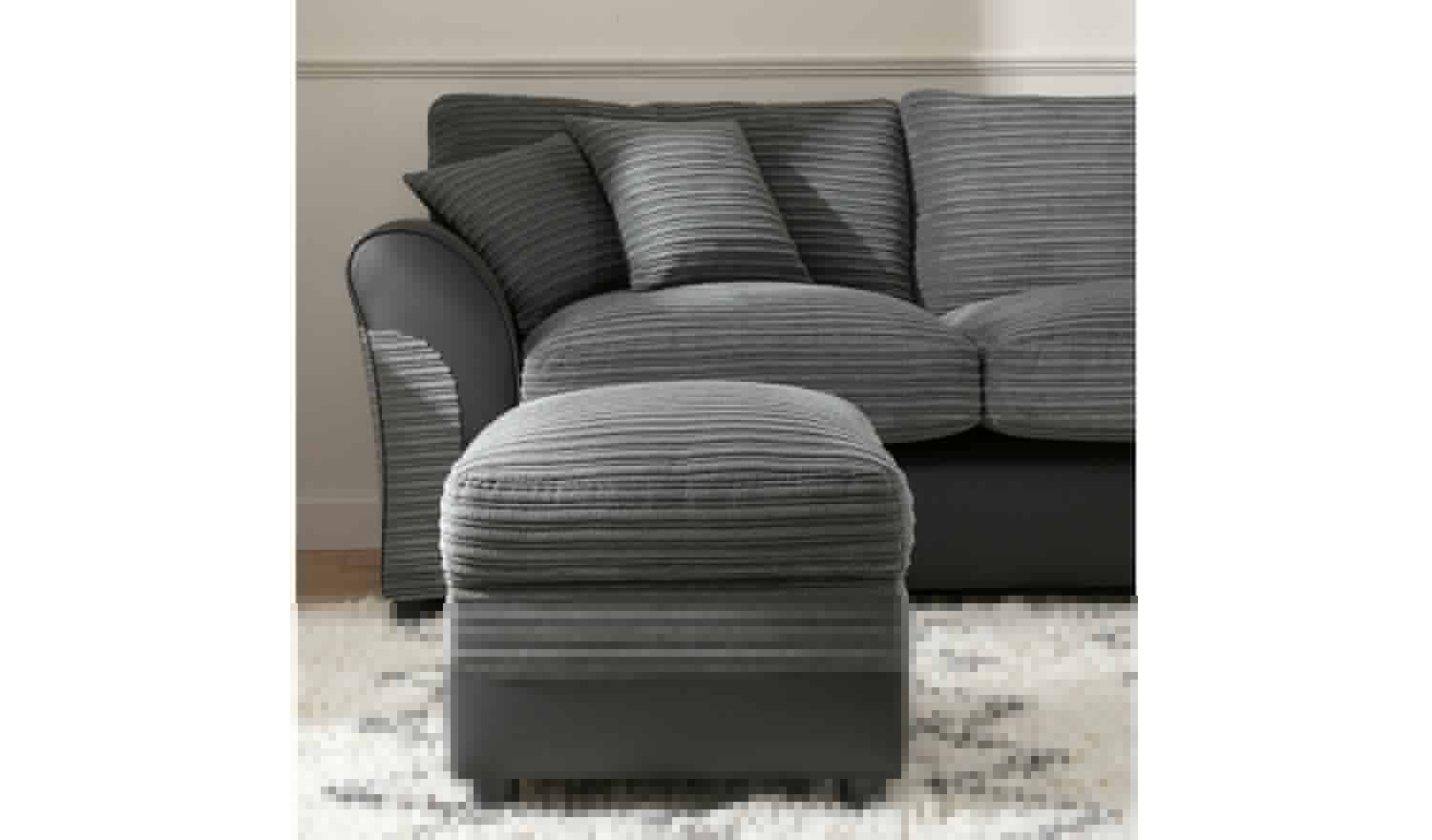 Argos Home Harry Fabric Storage Ottoman - Charcoal