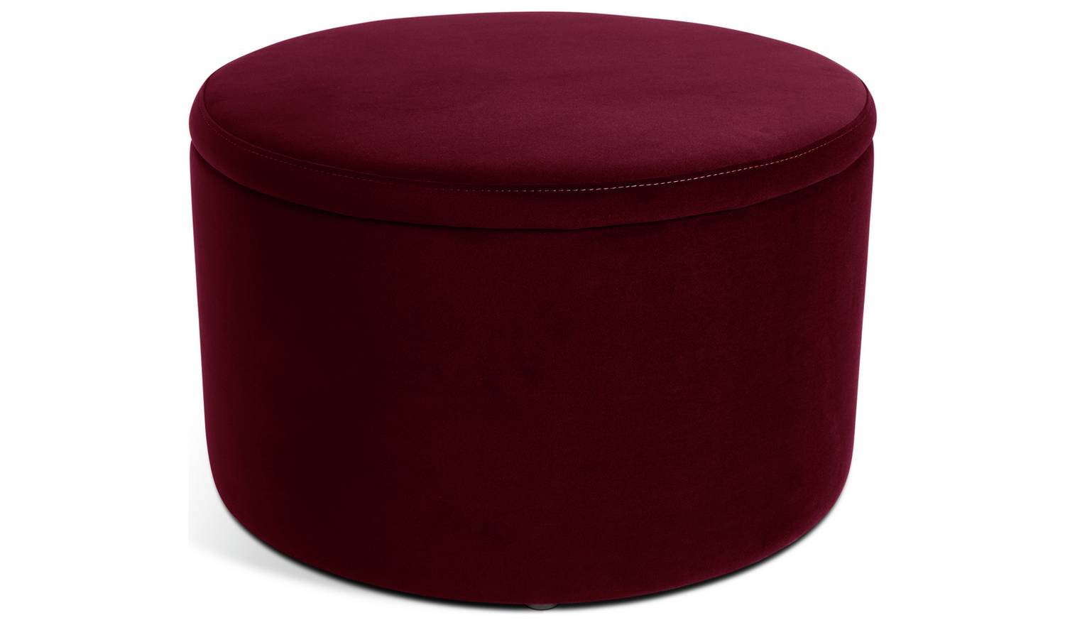 Habitat Large Dex Velvet Storage Footstool - Wine