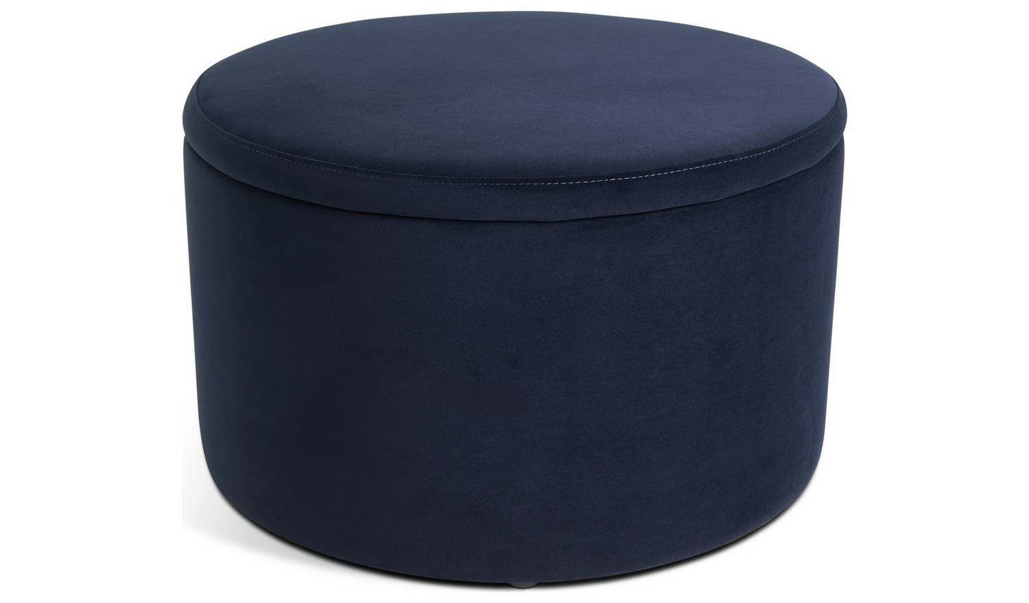 Habitat Large Dex Velvet Storage Footstool - Navy