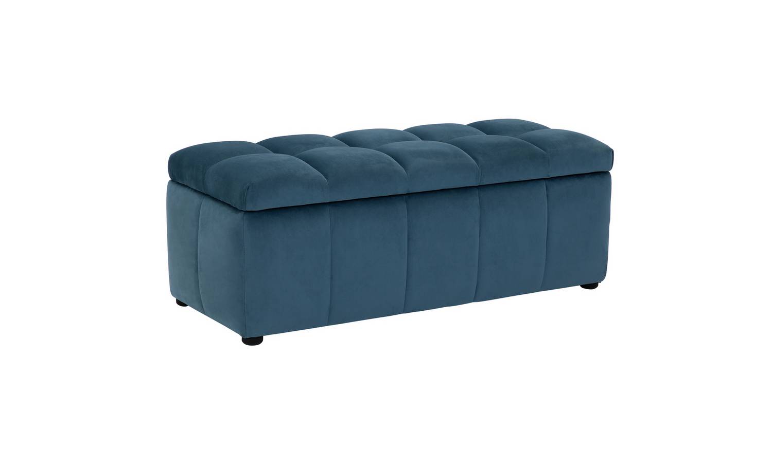 Argos Home Maisie Velvet Large Storage Ottoman - Blue