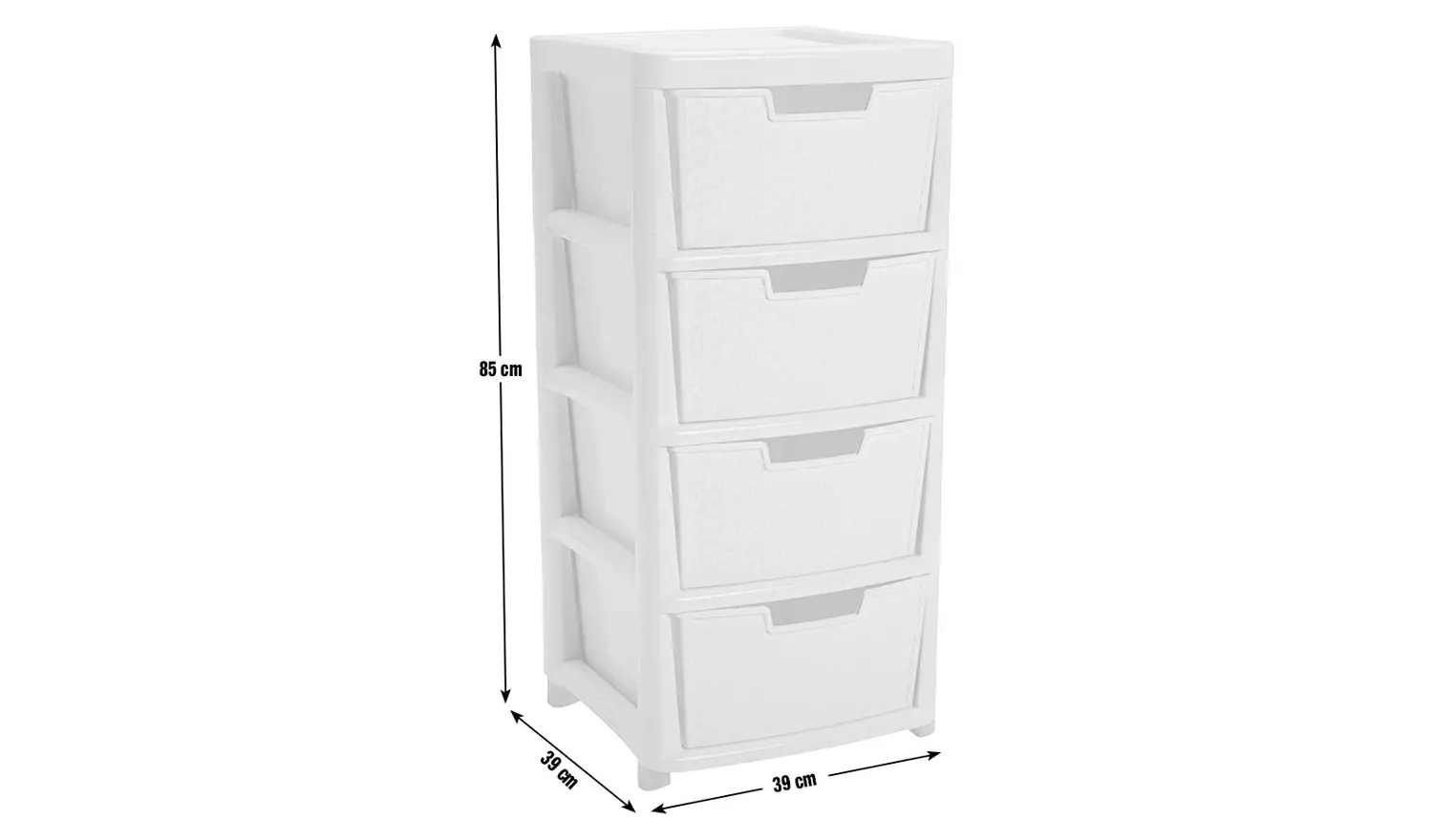 Argos Home Rattan 4 Drawer Large Storage Tower - White