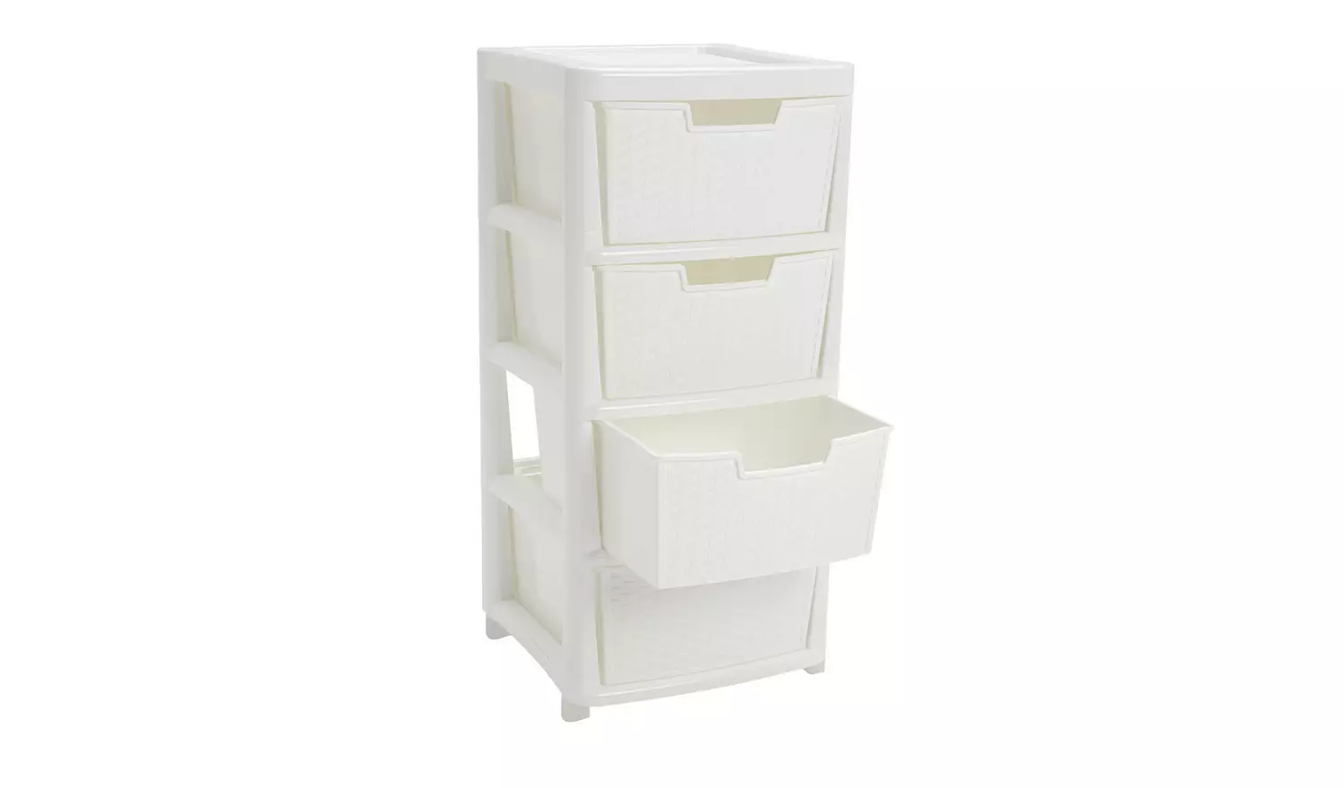 Argos Home Rattan 4 Drawer Large Storage Tower - White