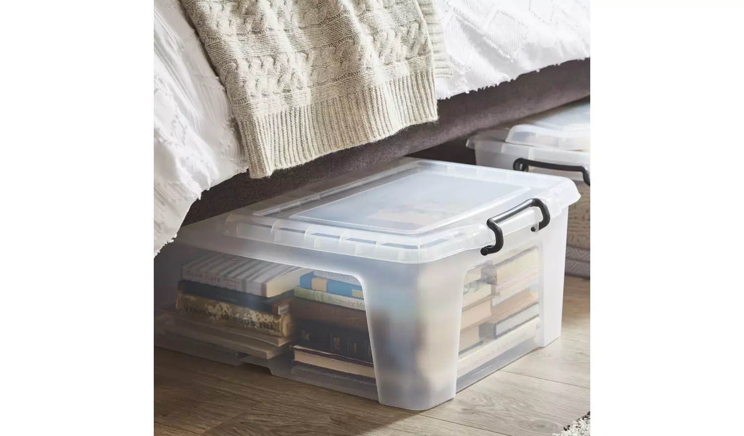 Strata Smart 50L Plastic Storage Boxes with Lid - Clear