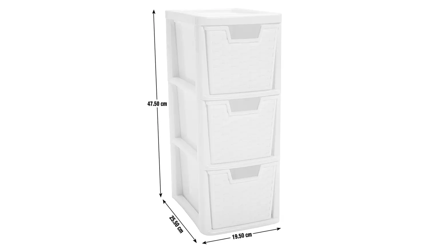 Argos Home Rattan 3 Drawer Storage Tower - White