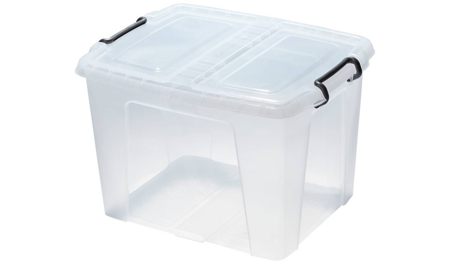 Strata Smart 2 x 40L Plastic Storage Boxes with Lid - Clear