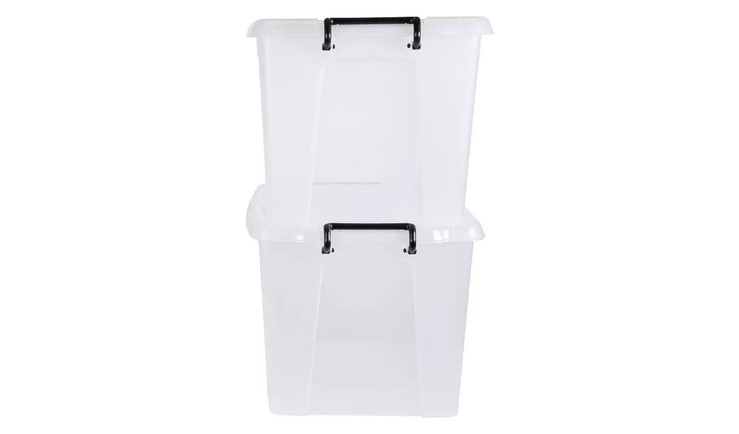 Strata Smart 2 x 40L Plastic Storage Boxes with Lid - Clear