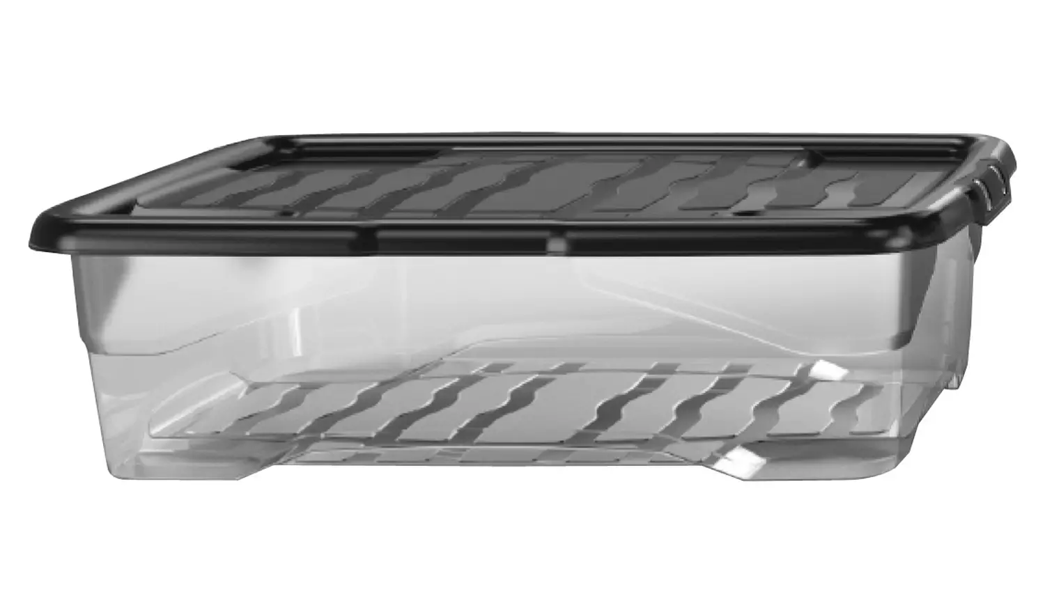 Strata Curve 4 x 30L Plastic Storage Boxes with Lid - Clear