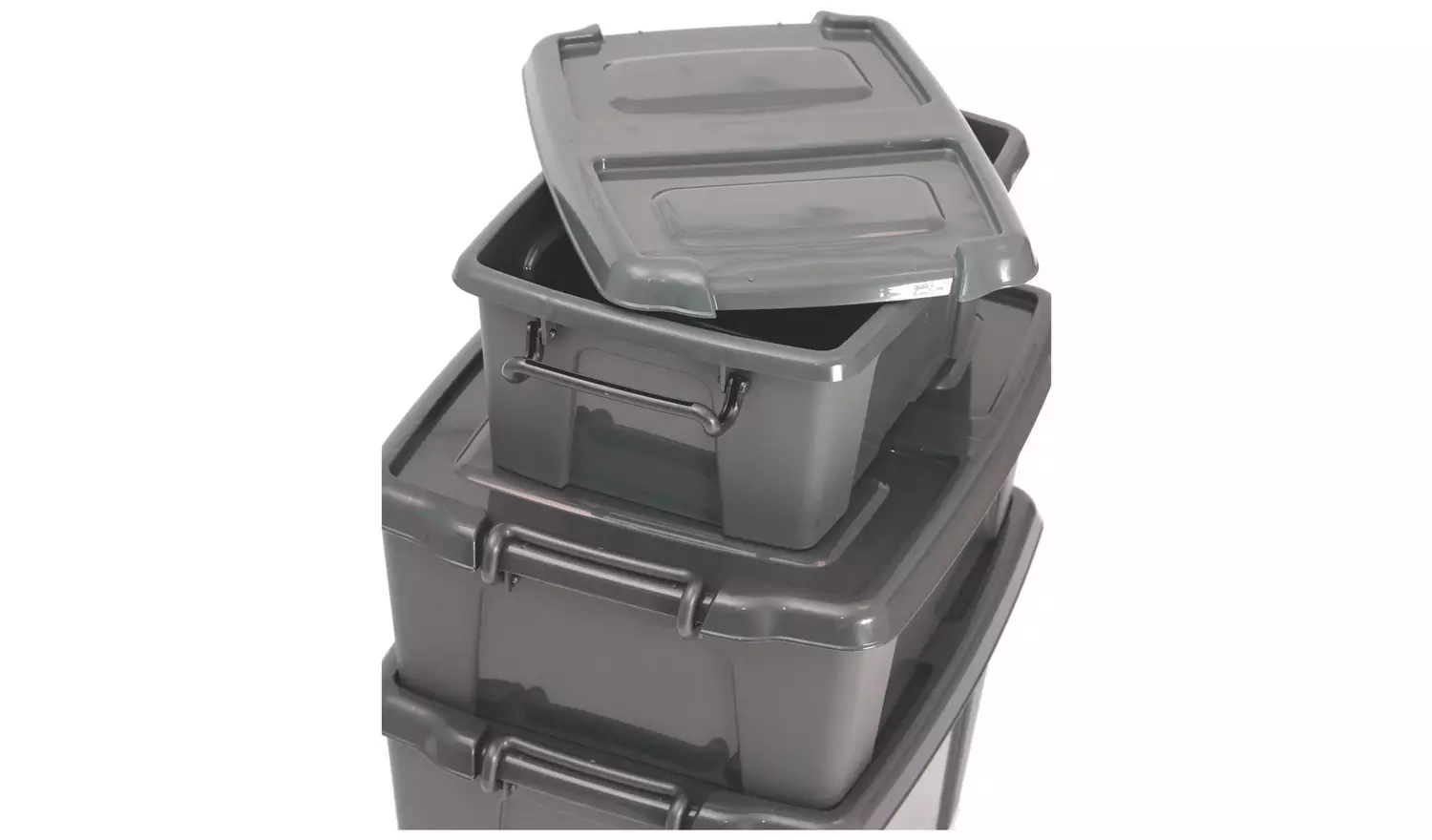 Strata Smart 2x40L Recycled Plastic Storage Boxes with Lid
