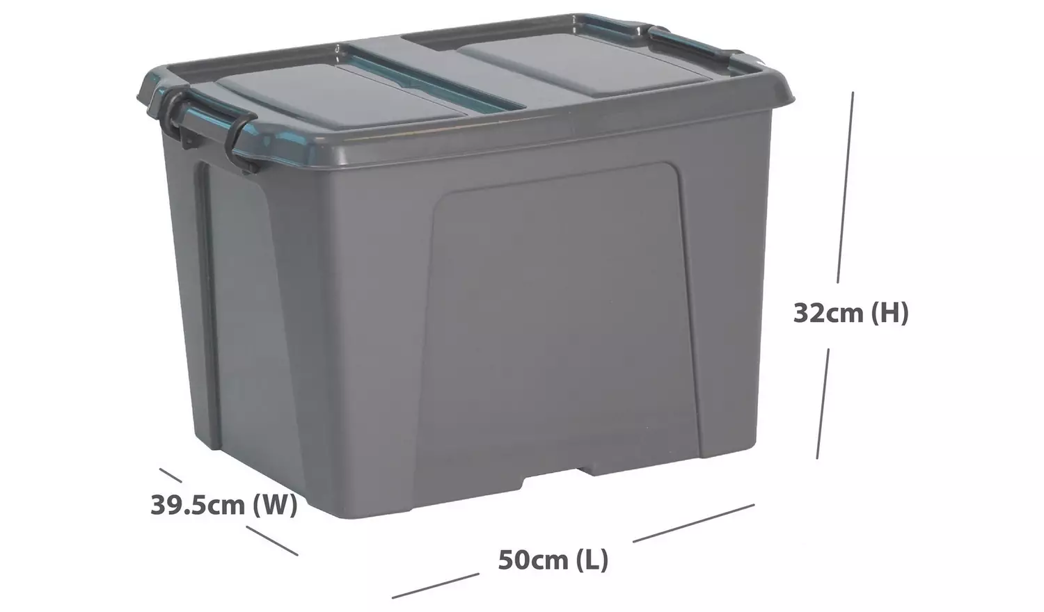 Strata Smart 2x40L Recycled Plastic Storage Boxes with Lid