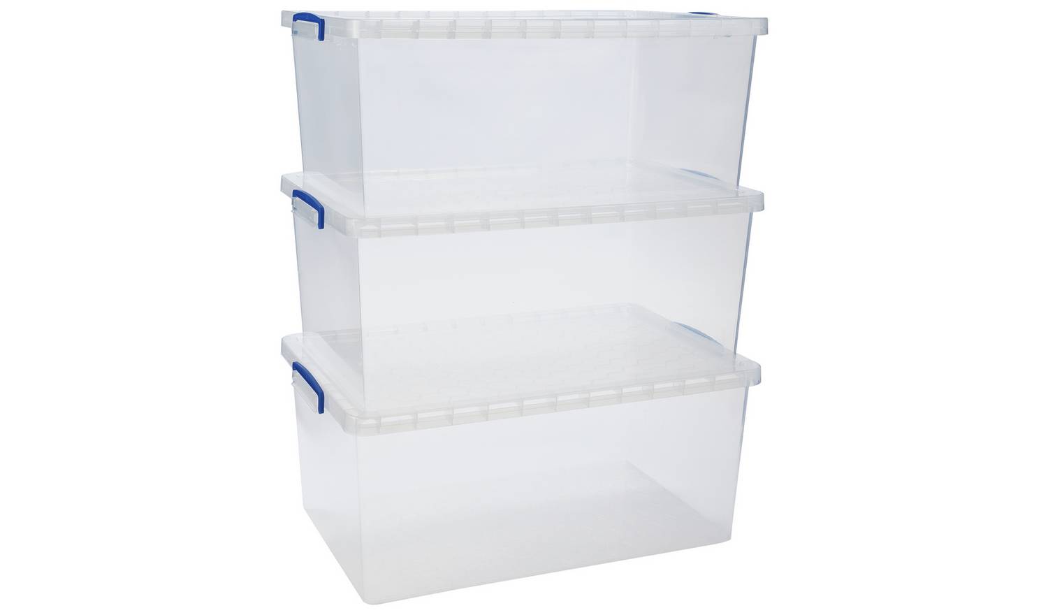 Really Useful 3 x 62L Nesting Boxes - Clear