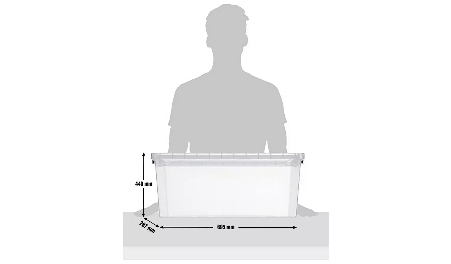 Really Useful 3 x 62L Nesting Boxes - Clear