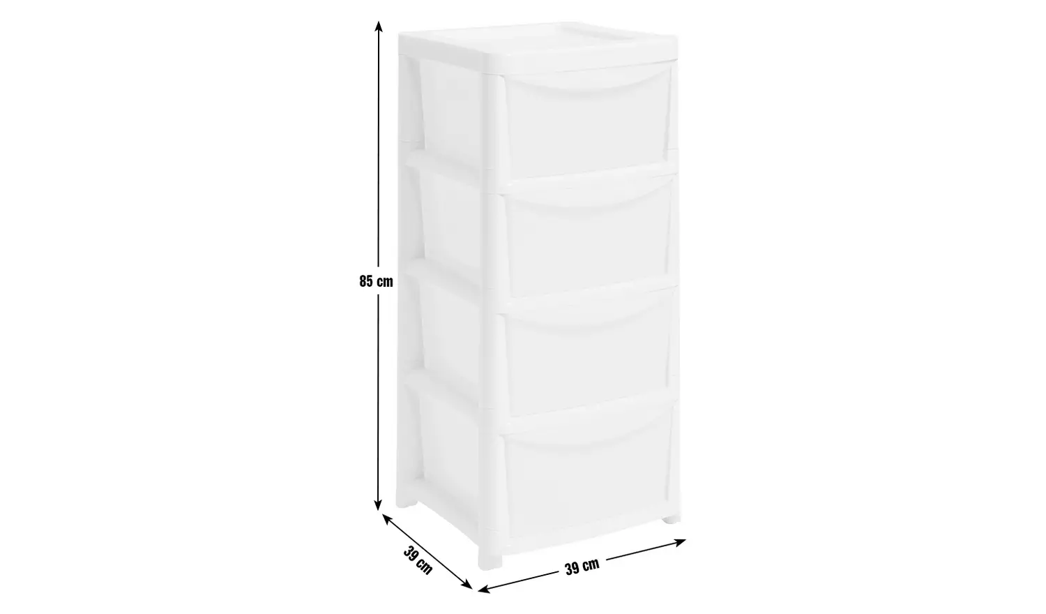 Argos Home 4 Drawer Plastic Drawers - White