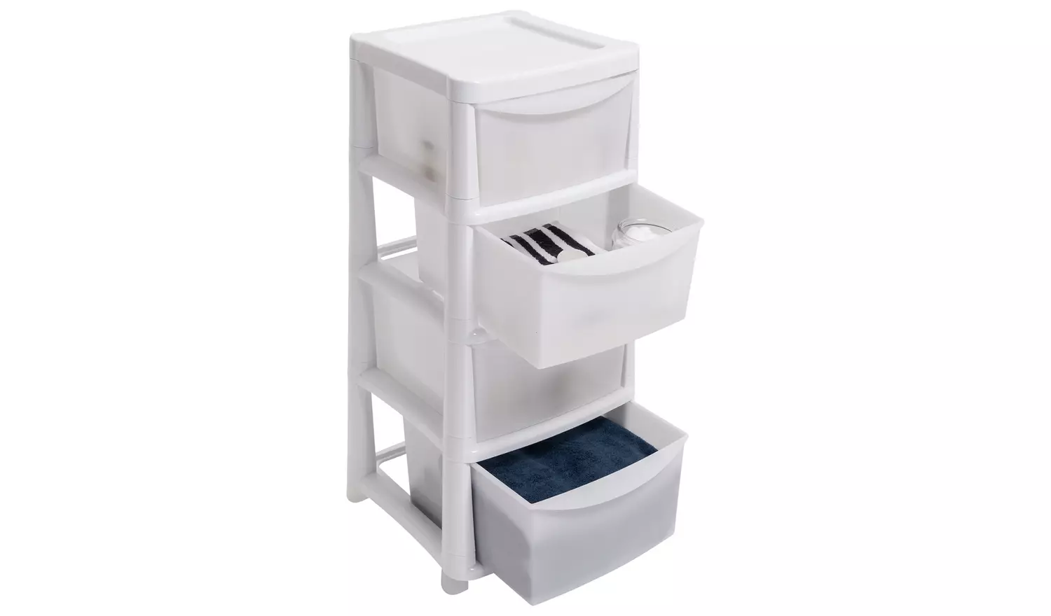 Argos Home 4 Drawer Plastic Drawers - White