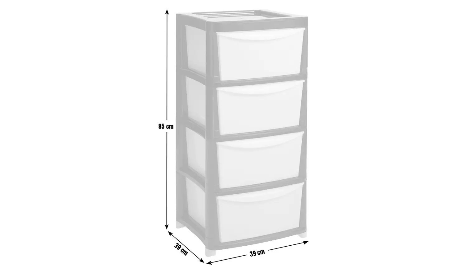 Argos Home 4 Drawer Plastic Storage Tower - Black