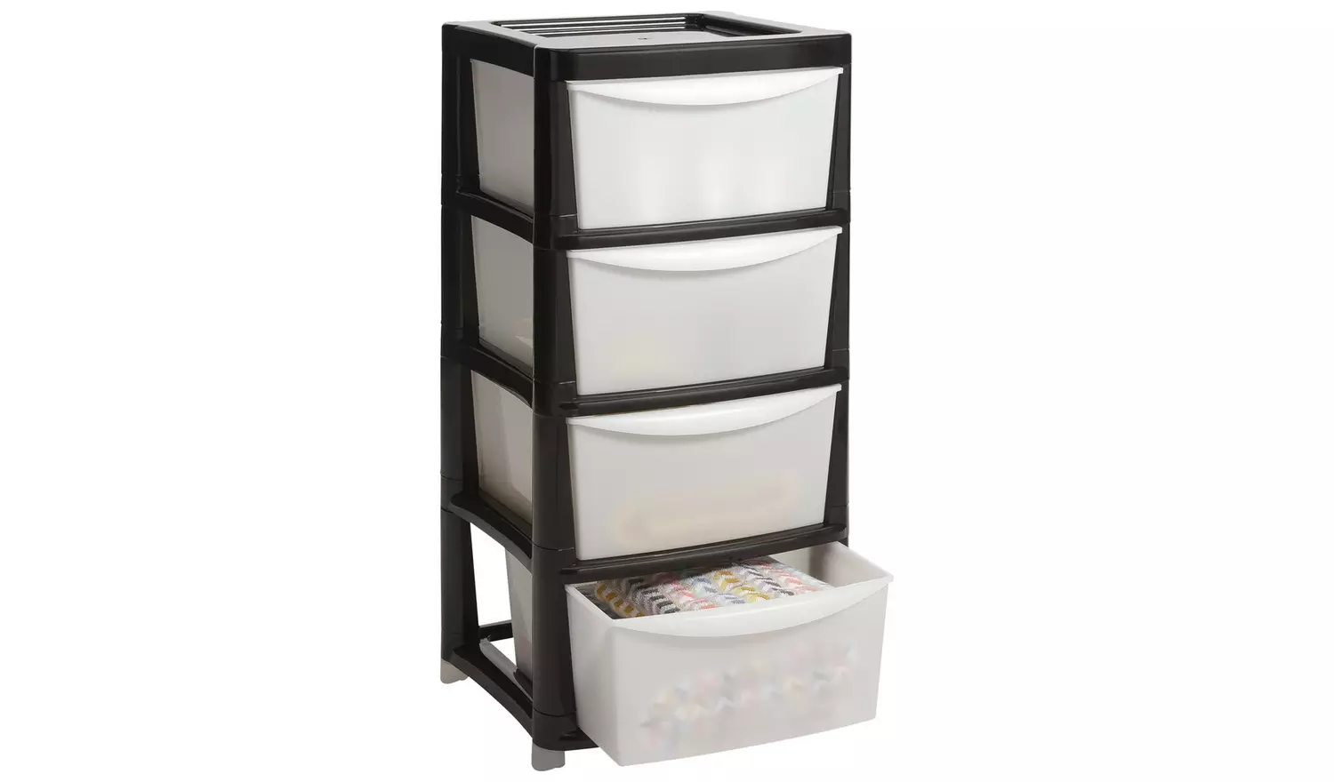 Argos Home 4 Drawer Plastic Storage Tower - Black