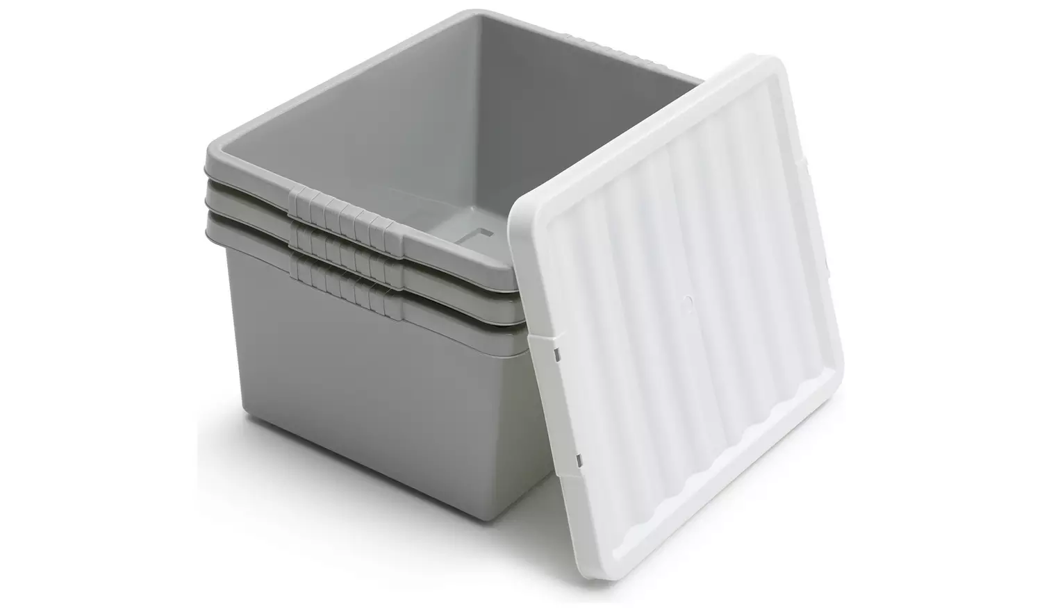 Argos Home Set of 3 Storage Boxes - Light Grey