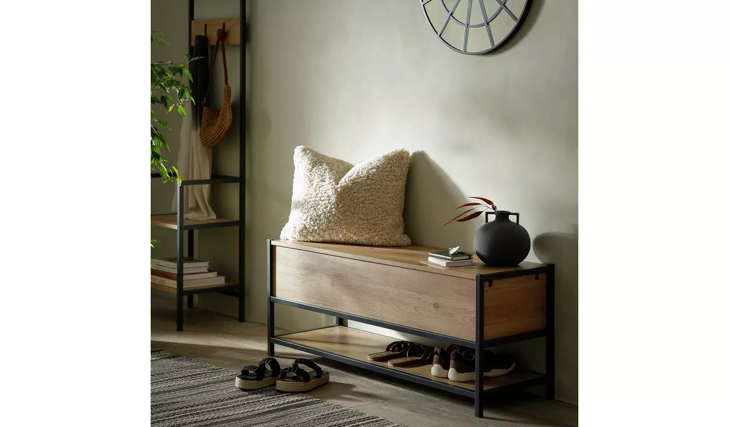 Argos Home Loft Living Shoe Storage Bench - Oak