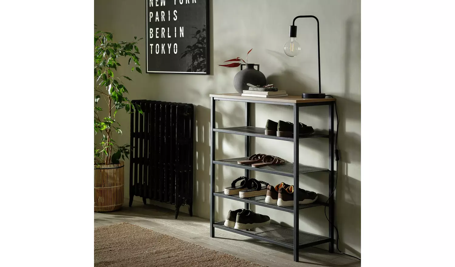 Argos Home Loft Living 5 Shelf Shoe Storage Rack - Black