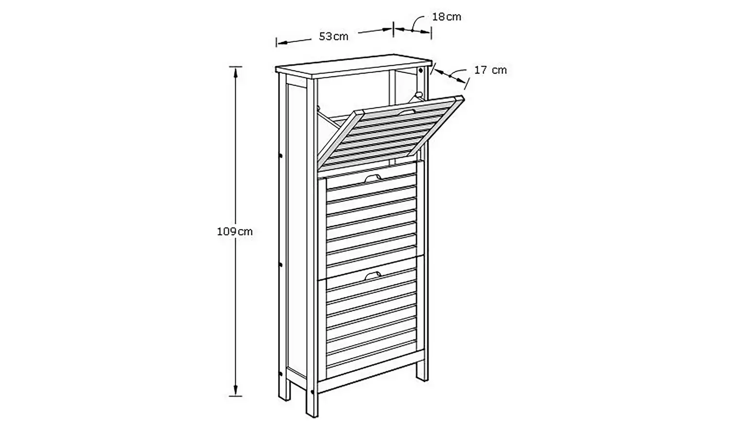GFW Bergen Shoe Storage Cabinet - White