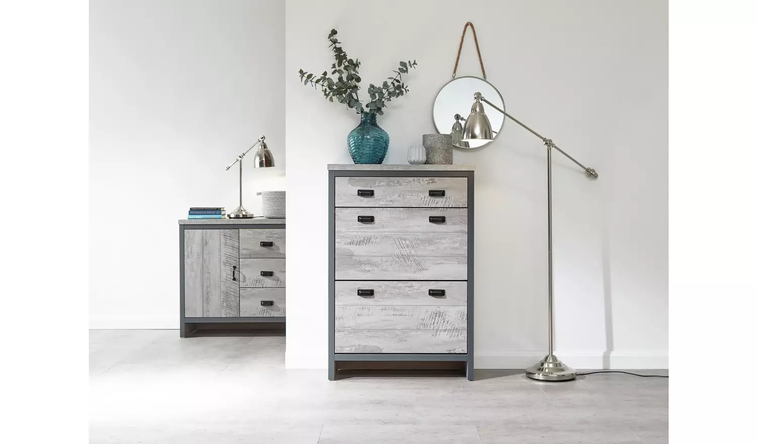 GFW Boston Shoe Storage Cabinet- Grey