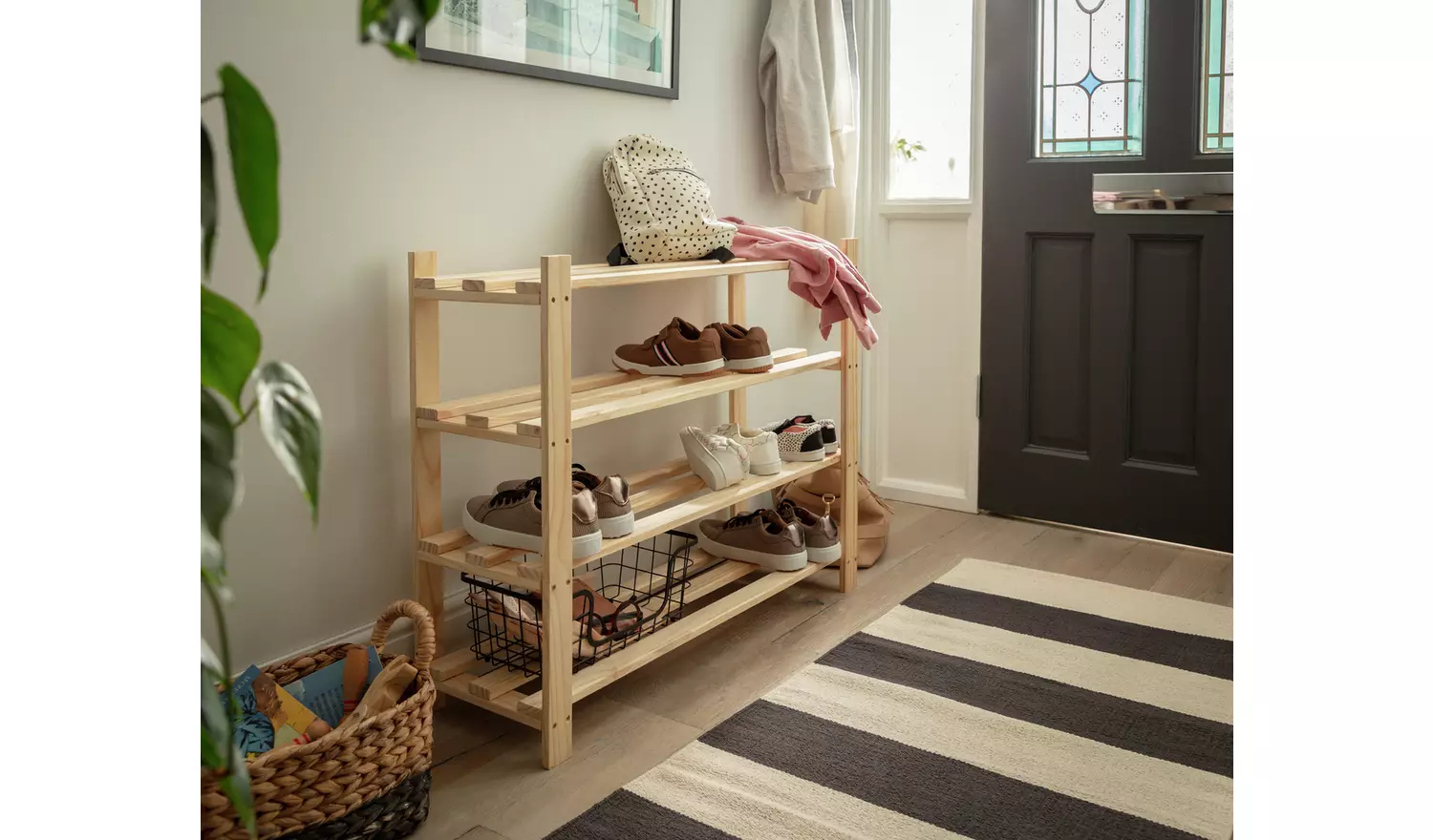 Argos Home Karee 4 Shelf Shoe Storage Rack - Pine