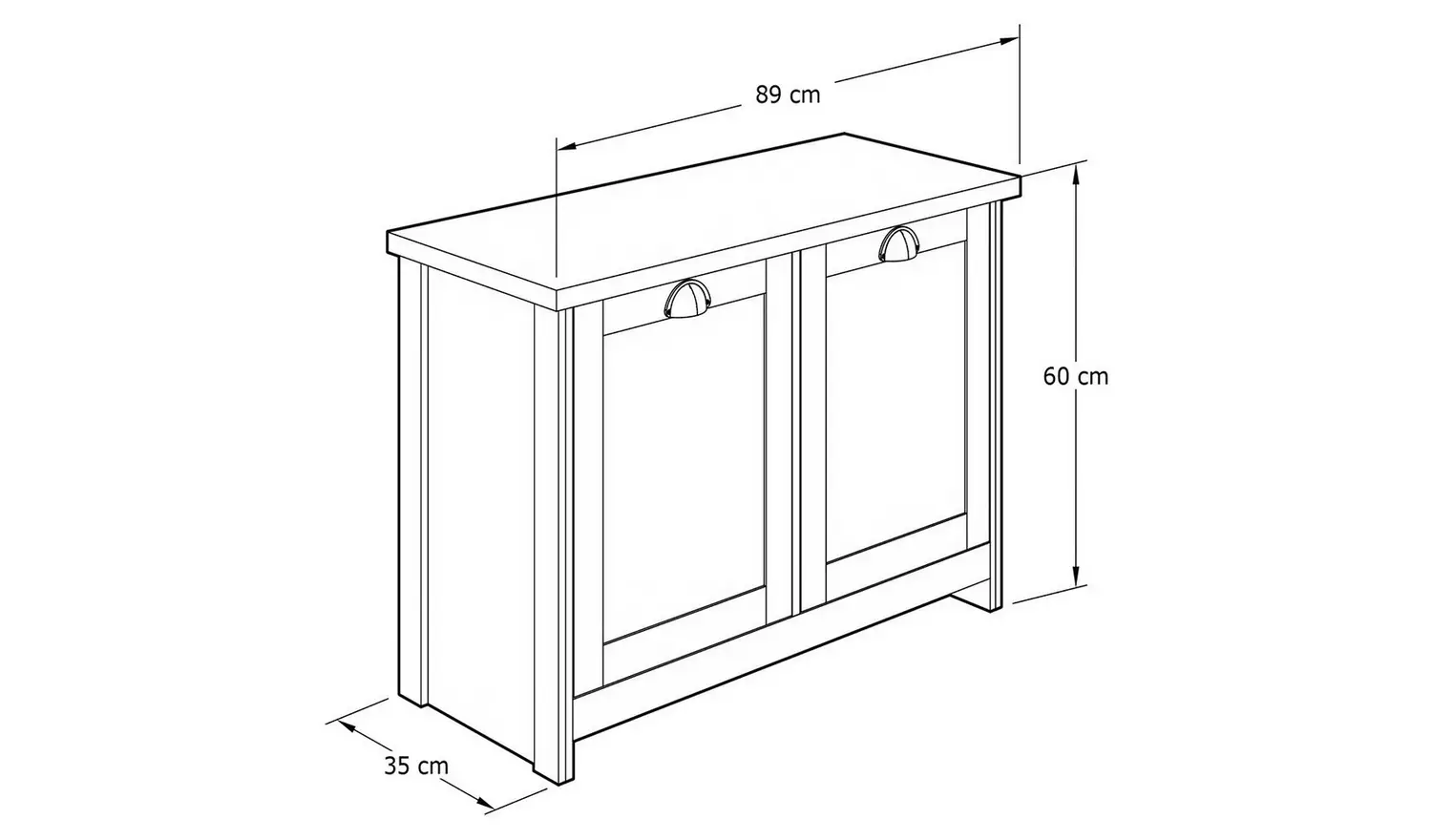 GFW Lancaster 2 Door Shoe Storage Cabinet - Green & Oak