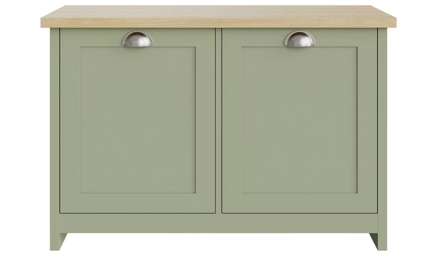 GFW Lancaster 2 Door Shoe Storage Cabinet - Green & Oak