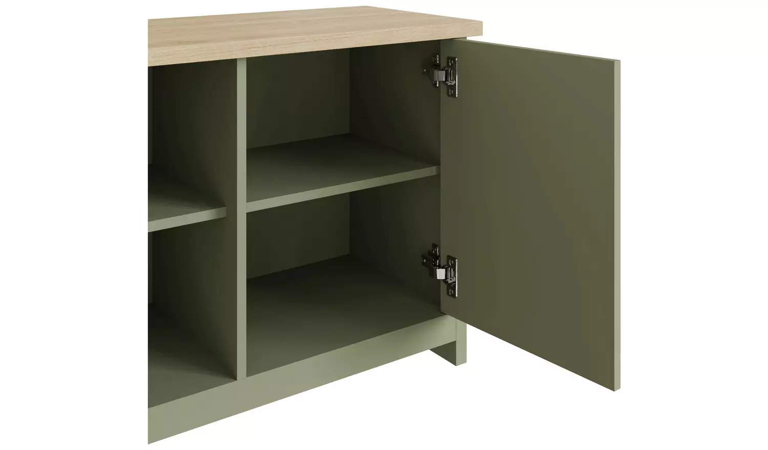 GFW Lancaster 2 Door Shoe Storage Cabinet - Green & Oak