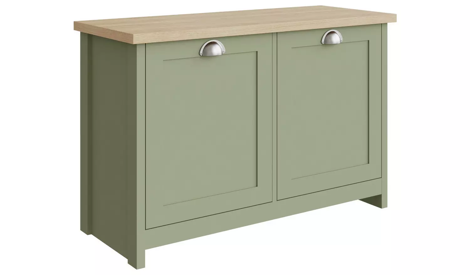 GFW Lancaster 2 Door Shoe Storage Cabinet - Green & Oak