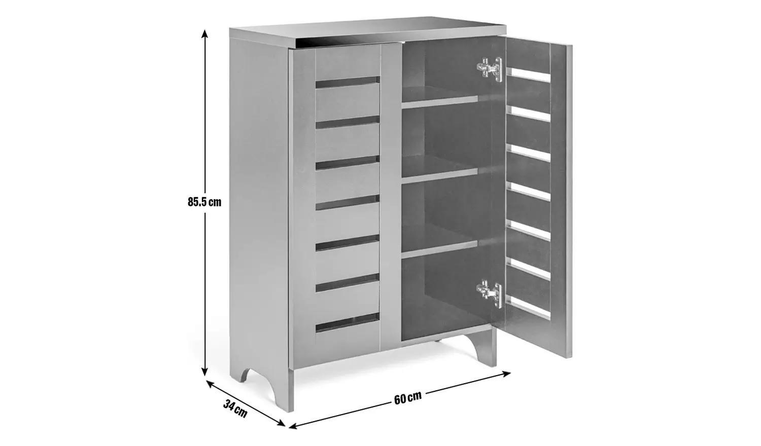 Argos Home Slatted Shoe Cabinet - Black