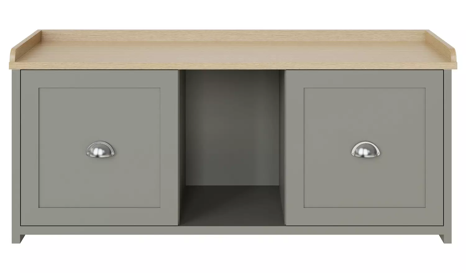 GFW Lancaster 2 Door Shoe Storage Bench - Grey