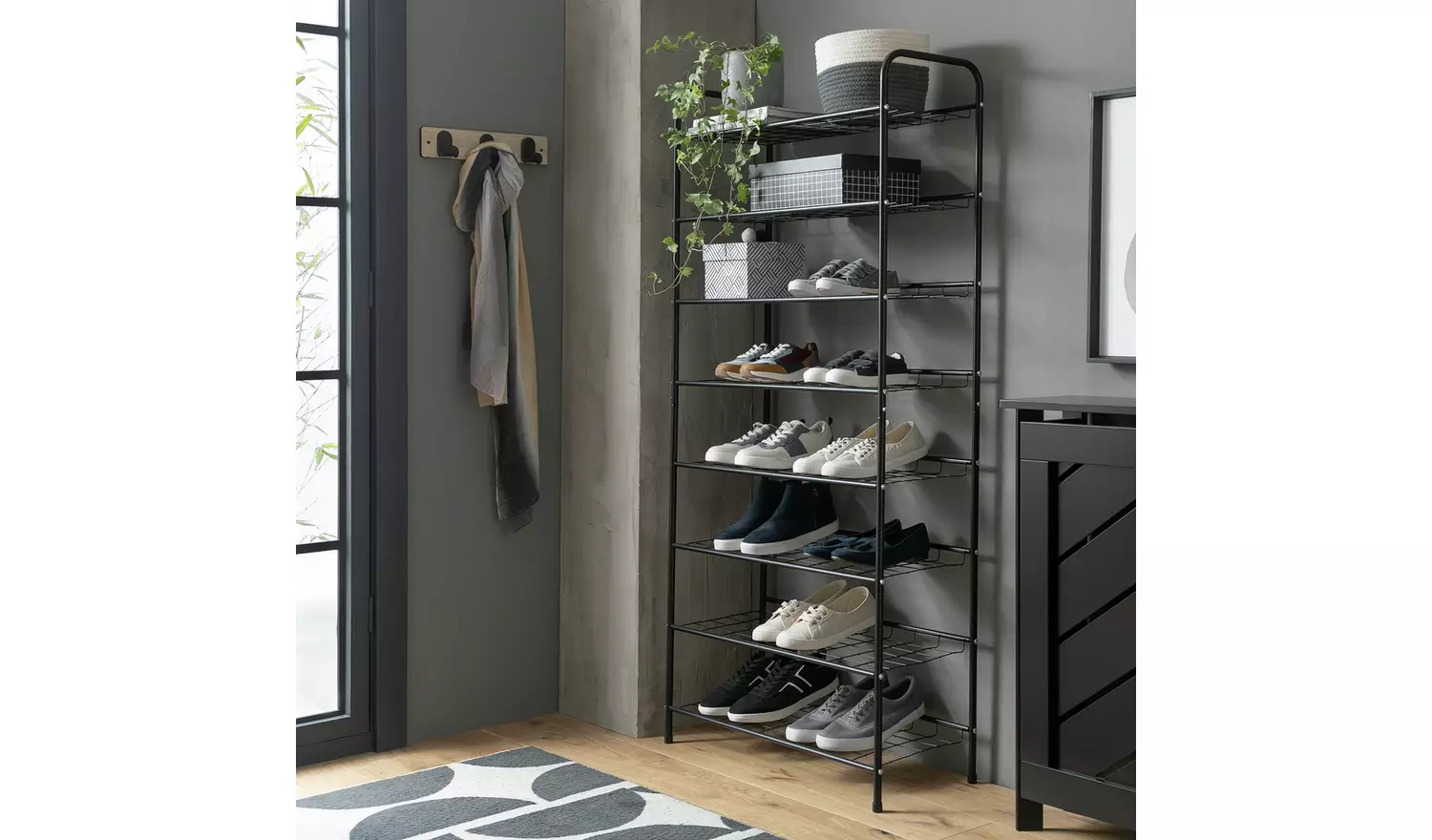 Argos Home Jorn 8 Shelf Shoe Storage Rack - Black