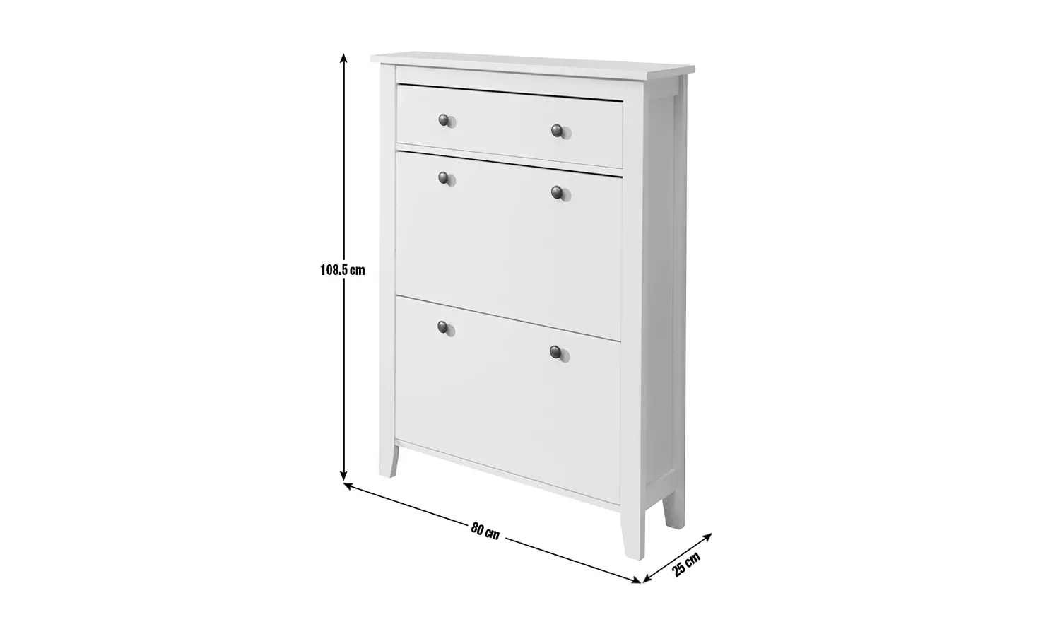 Deluxe Two Tier Shoe Cabinet - White